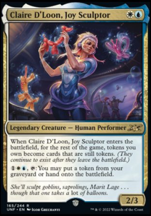 (165) Magic The Gathering Unfinity Single: Claire D'Loon, Joy Sculptor  Rare