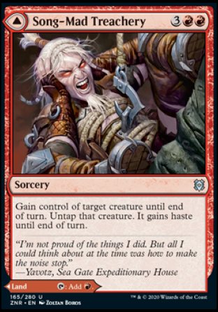 (165/280) Magic The Gathering Zendikar Rising Single: Song-Mad Treachery // Song-Mad Ruins Holo Uncommon