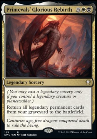 (165) Magic The Gathering Commander: Dominaria United Single: Primevals' Glorious Rebirth  Rare
