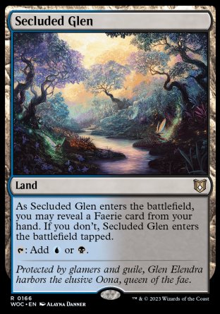 (166) Magic The Gathering Commander: Wilds of Eldraine Single: Secluded Glen  Rare