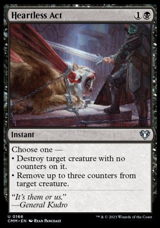 (166) Magic The Gathering Commander Masters Single: Heartless Act Holo Uncommon