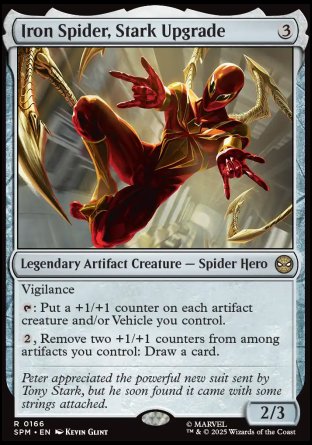 (166) Magic The Gathering Magic: The Gathering | Marvel's Spider-Man: Promos Single: Iron Spider, Stark Upgrade  Rare