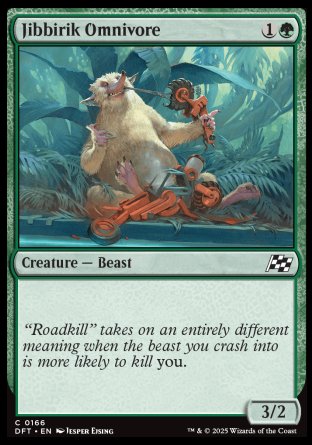 (166) Magic The Gathering Aetherdrift Single: Jibbirik Omnivore Holo Common