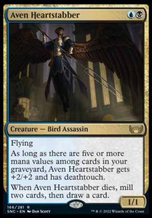 (166) Magic The Gathering Streets of New Capenna Single: Aven Heartstabber Holo Rare