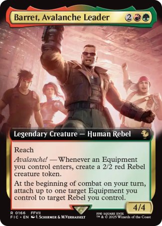 (166) Magic The Gathering Commander: Magic: The Gathering - FINAL FANTASY: Extras Single: Barret, Avalanche Leader Holo Rare