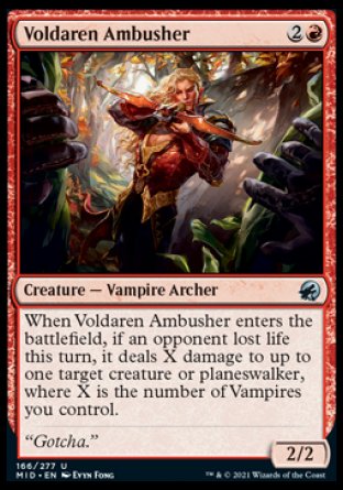(166) Magic The Gathering Innistrad: Midnight Hunt Single: Voldaren Ambusher  Uncommon