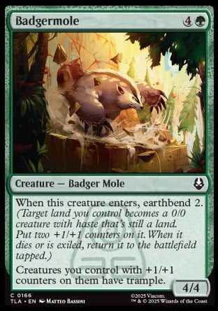 (166) Magic The Gathering Magic: The Gathering | Avatar: The Last Airbender Single: Badgermole Holo Common