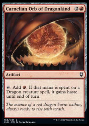 (166) Magic The Gathering Commander Legends: Battle for Baldur's Gate Single: Carnelian Orb of Dragonkind Holo Common