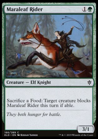 (166/269) Magic The Gathering Throne of Eldraine Single: Maraleaf Rider Holo Common