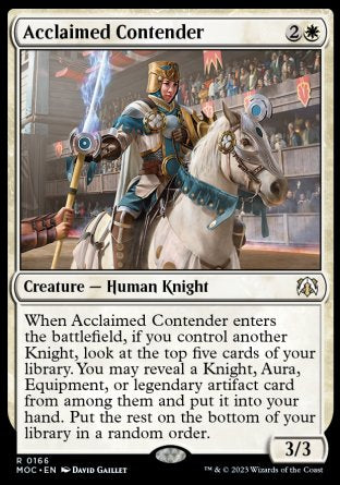 (166) Magic The Gathering Commander: March of the Machine Single: Acclaimed Contender  Rare