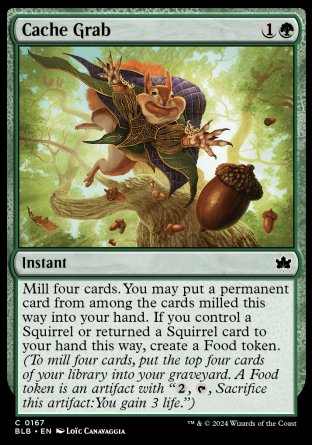 (167) Magic The Gathering Bloomburrow Single: Cache Grab Holo Common