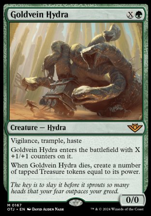 (167) Magic The Gathering Outlaws of Thunder Junction Single: Goldvein Hydra  Holo Mythic
