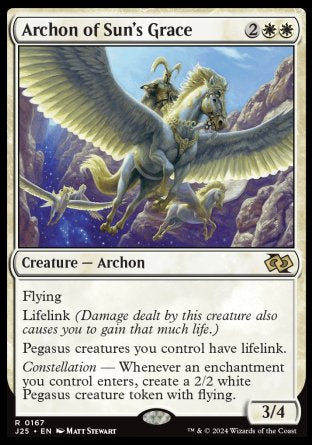 (167) Magic The Gathering Foundations Jumpstart Single: Archon of Sun's Grace  Rare
