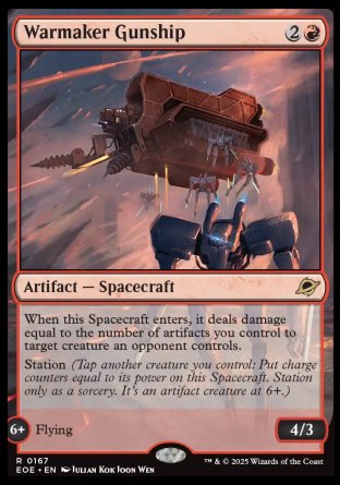 (167) Magic The Gathering Edge of Eternities Single: Warmaker Gunship  Rare