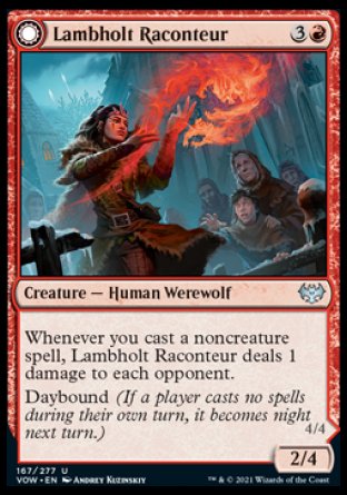 (167) Magic The Gathering Innistrad: Crimson Vow Single: Lambholt Raconteur // Lambholt Ravager Holo Uncommon