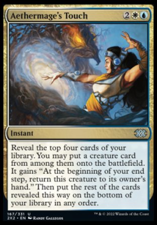 (167) Magic The Gathering Double Masters 2022 Single: Aethermage's Touch  Uncommon