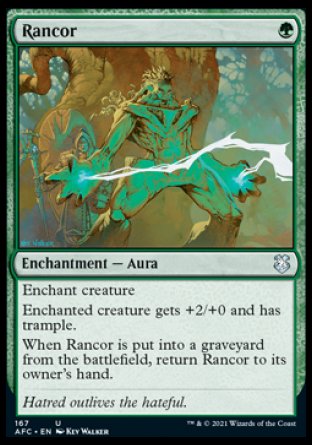 (167) Magic The Gathering Commander: Adventures in the Forgotten Realms Single: Rancor  Uncommon