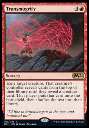 (167) Magic The Gathering Core 2021: Promos Single: Transmogrify (V.2)  Rare