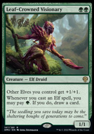 (167) Magic The Gathering Dominaria United Single: Leaf-Crowned Visionary  Rare
