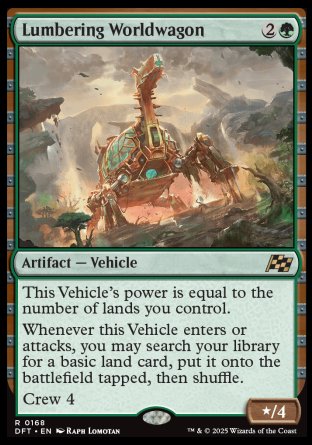 (168) Magic The Gathering Aetherdrift Single: Lumbering Worldwagon  Rare