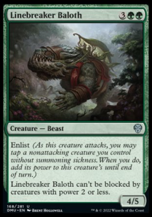 (168) Magic The Gathering Dominaria United Single: Linebreaker Baloth Holo Uncommon