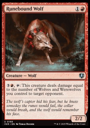 (168) Magic The Gathering Innistrad Remastered Single: Runebound Wolf  Uncommon