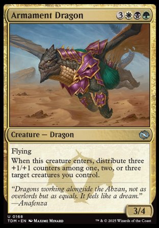 (168) Magic The Gathering Tarkir: Dragonstorm Single: Armament Dragon Holo Uncommon