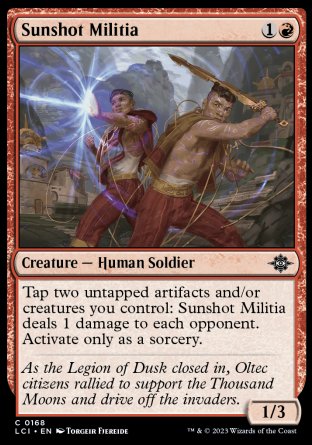 (168) Magic The Gathering The Lost Caverns of Ixalan Single: Sunshot Militia Holo Common