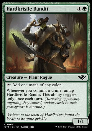 (168) Magic The Gathering Outlaws of Thunder Junction Single: Hardbristle Bandit  Holo Common