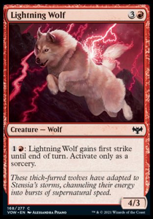 (168) Magic The Gathering Innistrad: Crimson Vow Single: Lightning Wolf  Common