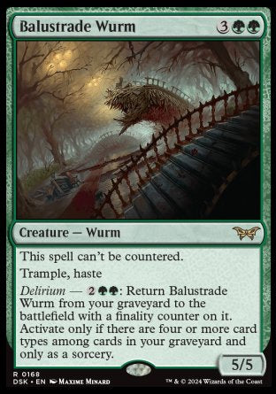 (168) Magic The Gathering Duskmourn: House of Horror Single: Balustrade Wurm Holo Rare