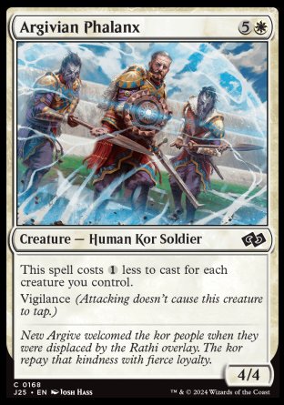 (168) Magic The Gathering Foundations Jumpstart Single: Argivian Phalanx  Common