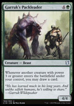 (168) Magic The Gathering Commander 2019 Single: Garruk's Packleader  Uncommon