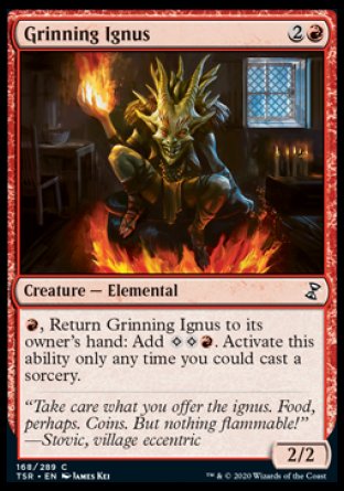 (168/289) Magic The Gathering Time Spiral Remastered Single: Grinning Ignus  Common