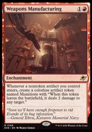 (168) Magic The Gathering Edge of Eternities Single: Weapons Manufacturing Holo Rare