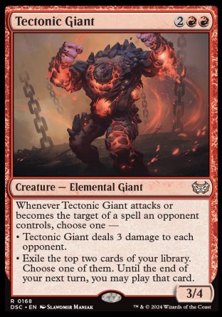 (168) Magic The Gathering Commander: Duskmourn: House of Horror Single: Tectonic Giant  Rare
