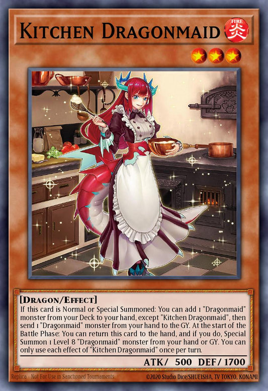 (022) YuGiOh TCG MAGO: Maximum Gold Single: Kitchen Dragonmaid  Premium Gold Rare