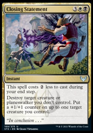 (169) Magic The Gathering Strixhaven: School of Mages Single: Closing Statement Holo Uncommon