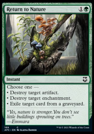 (169) Magic The Gathering Commander: Adventures in the Forgotten Realms Single: Return to Nature  Common