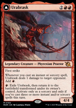 (169) Magic The Gathering March of the Machine Single: Urabrask // The Great Work Holo Mythic