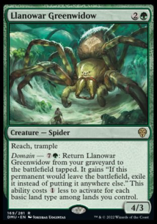 (169) Magic The Gathering Dominaria United Single: Llanowar Greenwidow  Rare