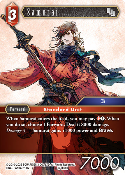 (008) Final Fantasy TCG Rebellion's Call Single: Samurai (17-008)  Hero