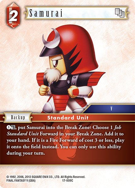 (009) Final Fantasy TCG Rebellion's Call Single: Samurai (17-009) Holo Common