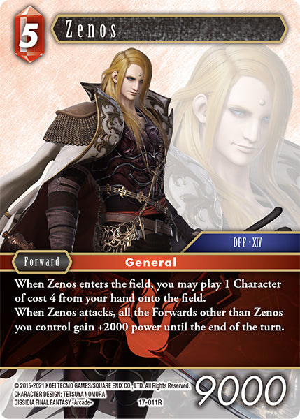 (011) Final Fantasy TCG Rebellion's Call Single: Zenos (17-011)  Rare