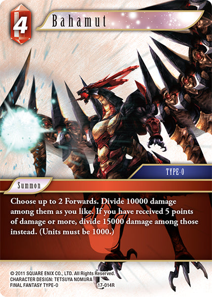 (014) Final Fantasy TCG Rebellion's Call Single: Bahamut (17-014)  Rare