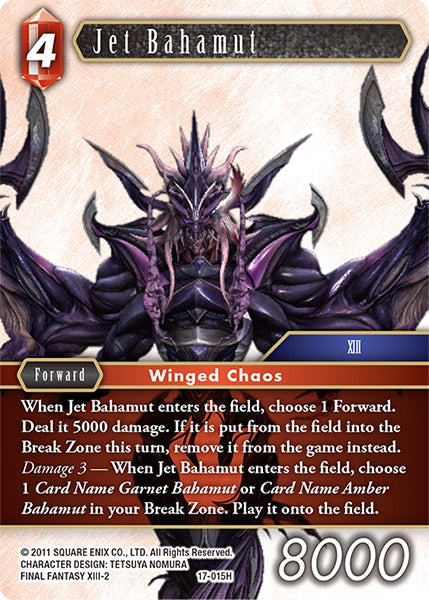 (015) Final Fantasy TCG Rebellion's Call Single: Jet Bahamut (17-015) Holo Hero