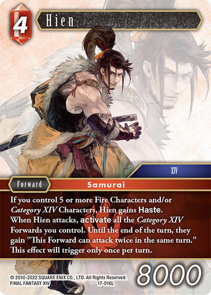 (016) Final Fantasy TCG Rebellion's Call Single: Hien (17-016)  Legend