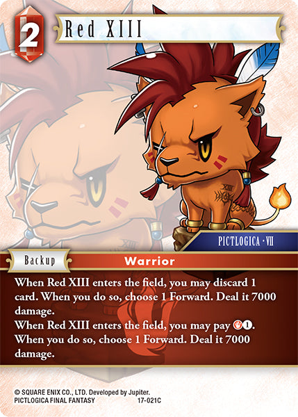 (021) Final Fantasy TCG Rebellion's Call Single: Red XIII (17-021) Holo Common