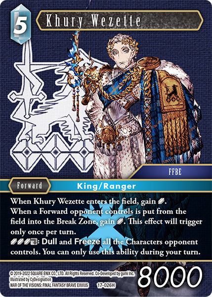 (026) Final Fantasy TCG Rebellion's Call Single: Khury Wezette (17-026) Holo Hero