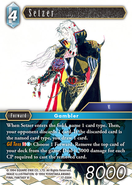 (030) Final Fantasy TCG Rebellion's Call Single: Setzer (17-030)  Hero